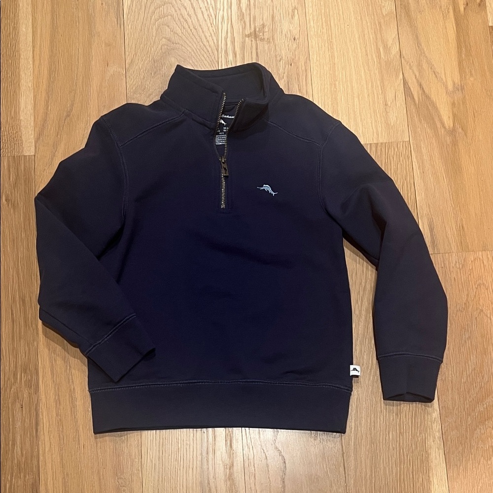Tommy Bahama Kids Navy Quarter Zip-Up Sweater- Size 5/6